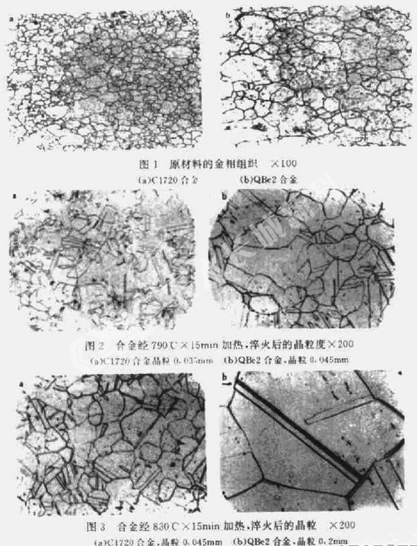 表帶觸指材料國(guó)産(chǎn)铍銅與進口铍銅組織的差别